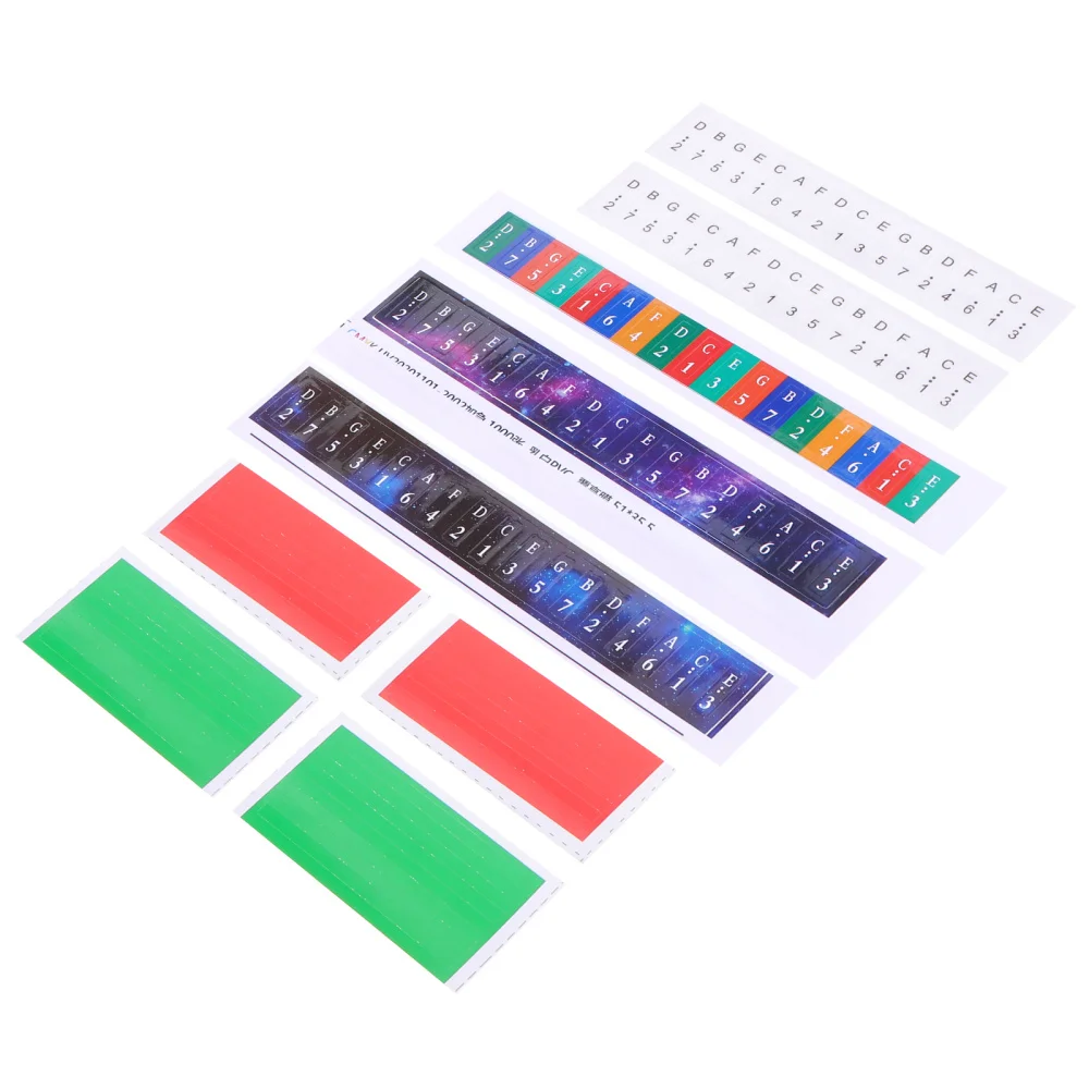 

5 Sets Beginner Learning Thumb Piano Keyboard Stickers Practical Note Decals