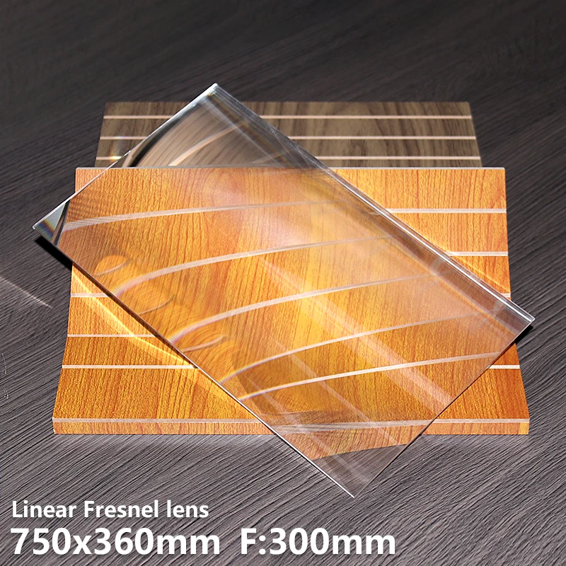 

Linear Fresnel lens 750X360mm F300mm Special lighting Striped spot UV curing lamp Wall lamp Solar energy optical Customizable