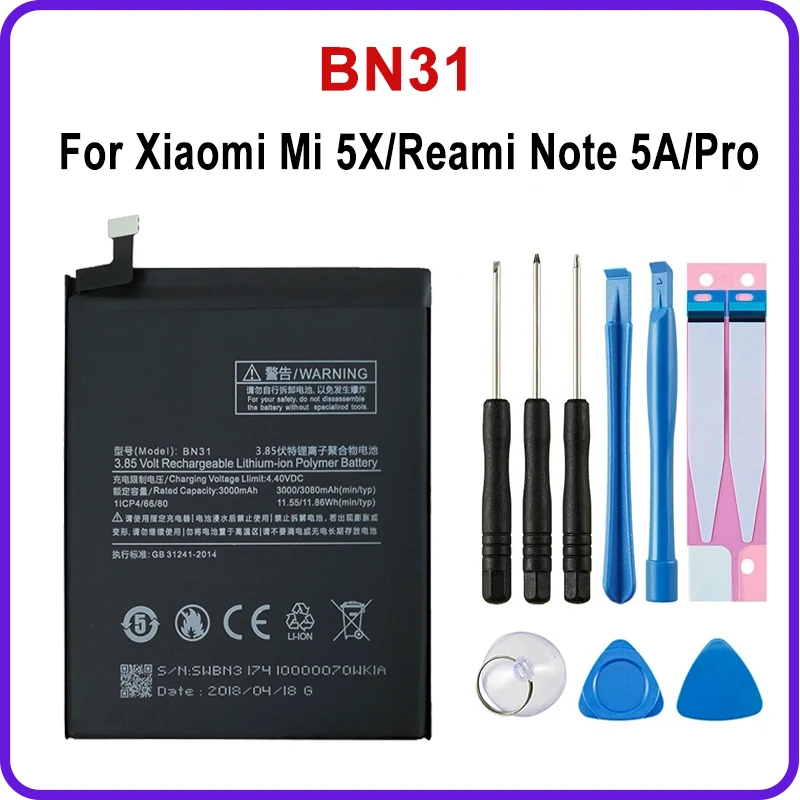 

High quality battery BN31 For Xiaomi ForFor Xiaomi Mi 5X/Reami Note 5A/Pro Batteries Quality Replacement