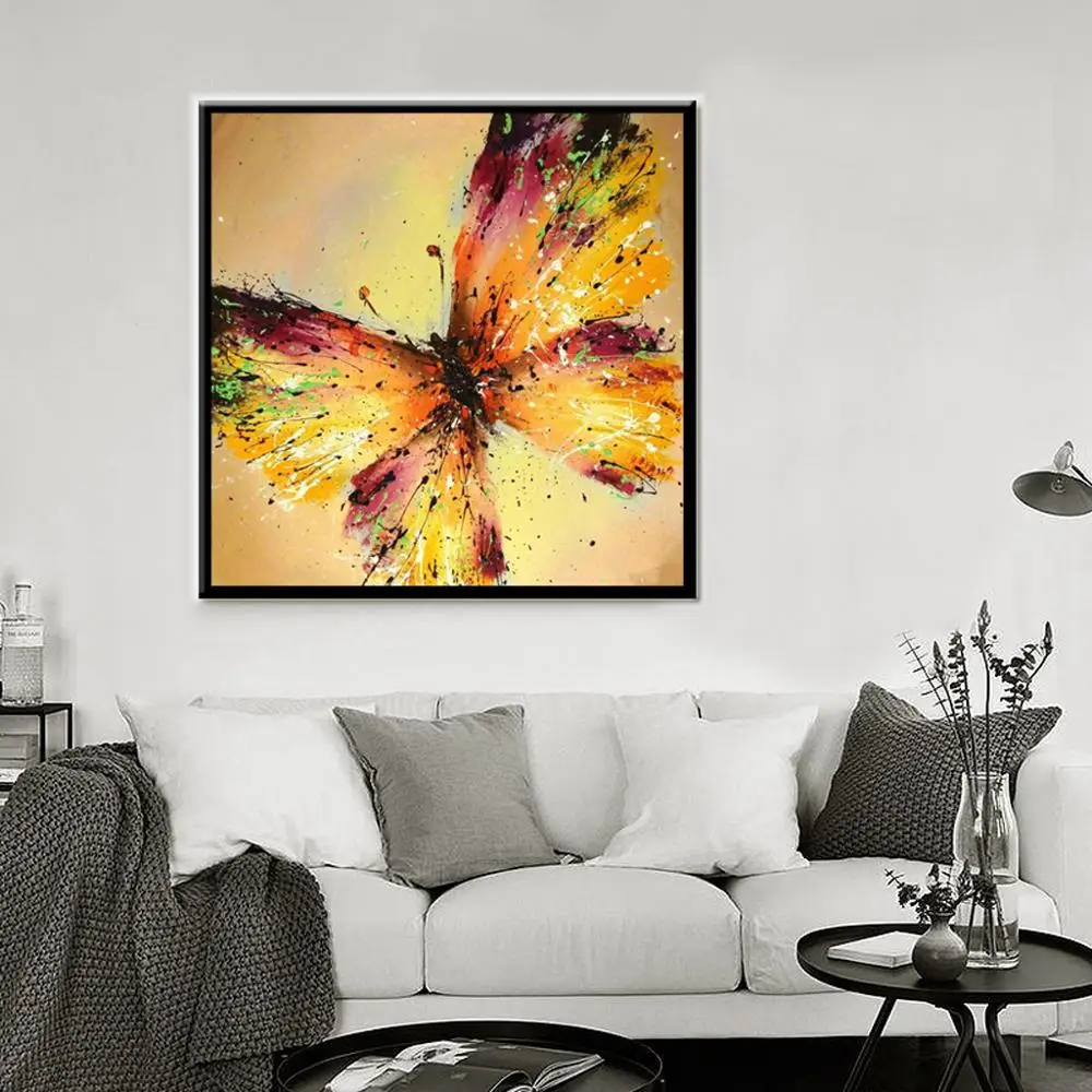 Diamond embroidered butterfly 5D DIY diamond round cross stitch living room bedroom decoration | Дом и сад