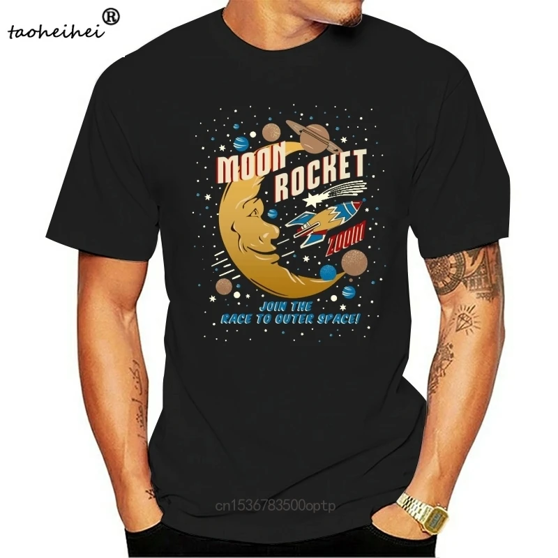 Moon Rocket в винтажном стиле футболки для мальчиков и девочек S 3Xl забавная футболка