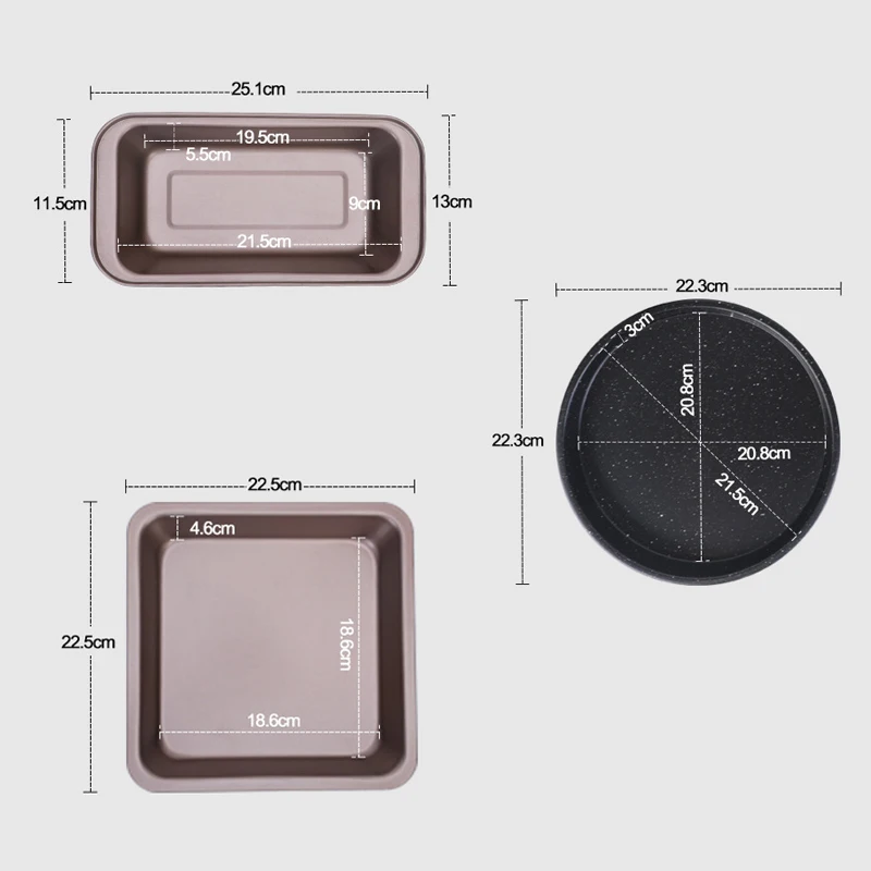

5Pcs Carbon Steel Cake Mold Pan Muffin Chocolate Pizza Baking Tray Mould Bread Cake Dessert Making Moulds Kitchen Accessories