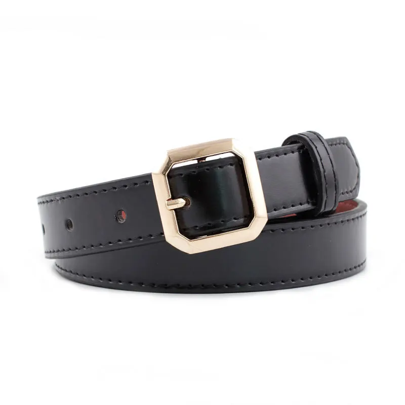 

110x2.3cm New Wide Leather Waist Strap Belt High Quality Women Gold Square Pin Metal Buckle Belts Woman Belts For Jeans