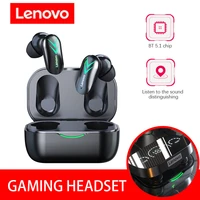 lenovo xt82 headphones game mirror digital display wireless bluetooth compatible 5 1 headset sports earbuds earphone white black