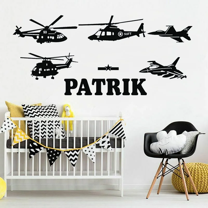 Виниловые наклейки на стену с именем мальчиков индивидуальные настенные
