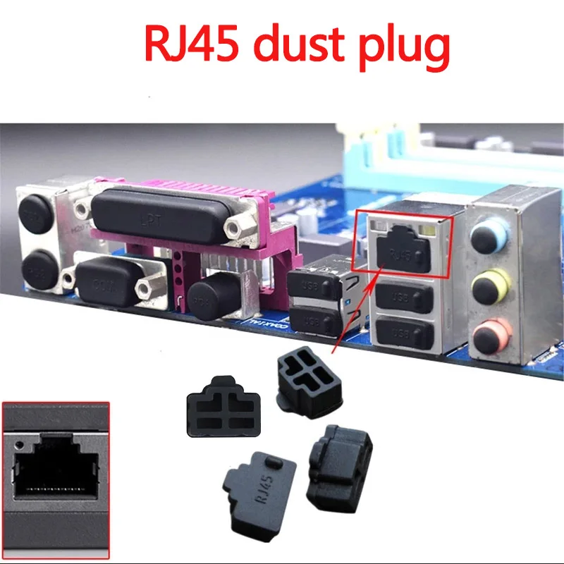 Фонарь 10 шт./лот или 30 черный хаб Ethernet порт RJ45 Пылезащитная заглушка подходит для