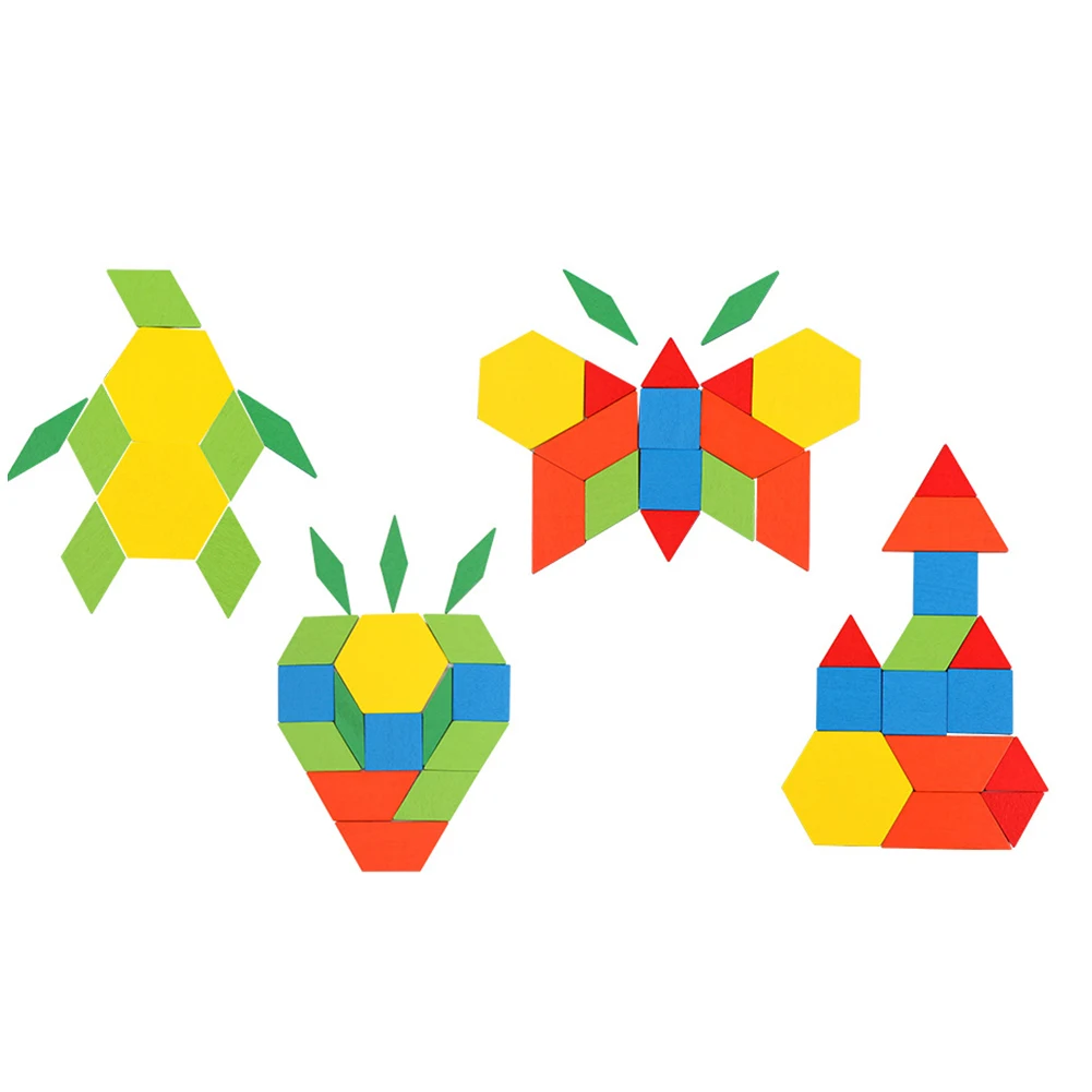 

250Pcs Tangram Shapes Wooden Blocks Puzzles Fun Learning Toys for Ages 3 to 6 kids educational toys for children gift