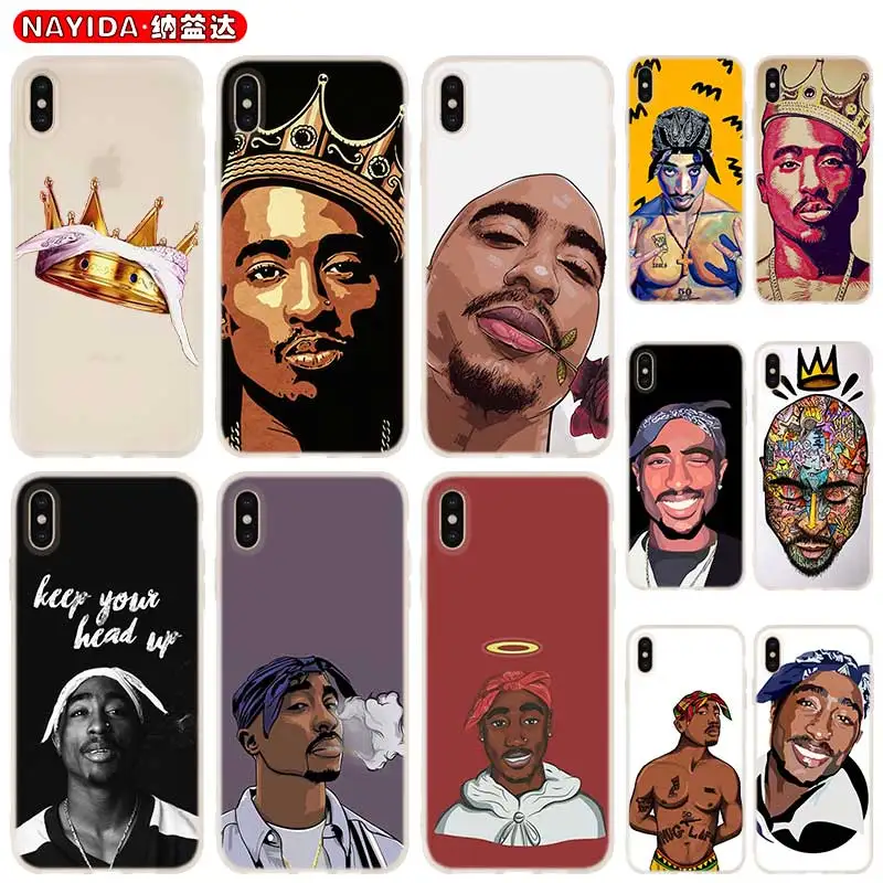 Мягкий чехол для iPhone 12 11 Pro X XS Max XR 6 7 8 G Plus SE 2020 5 S Чехол 2Pac Тупак Шакур супер
