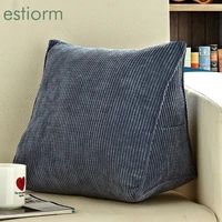 bed reading pillow soft triangular big backrest pillow for bed couch sofa bed rest pillow washable back support cushion for bed