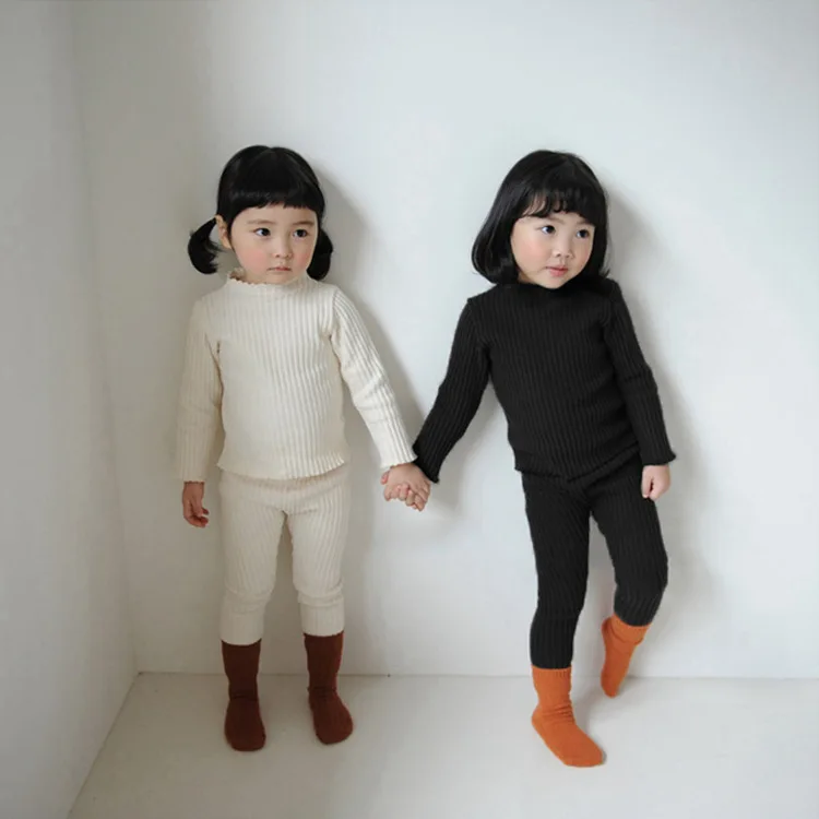 

2021 Korean children's clothing spring and autumn new children's set cotton girls' home clothes set Baby Pajamas