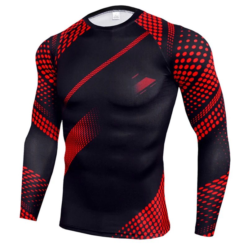 TC172 shirt 1-3 Мужская футболка с 3D принтом Рашгард мужская спортивная рубашка компрессионная Спортивная камуфляжная футболка с длинным рукавом для бега и велоспорта - Цвет: TC172 shirt 1-3