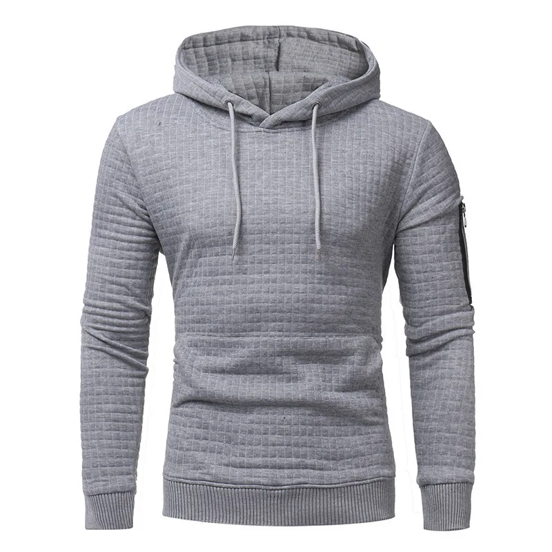 

Men's Sweater Jacquard Long Sleeve Men's Long Sleeve Hoodie Multicolor Hooded Sweatshirt Jacket Square loose pullover 2021 New