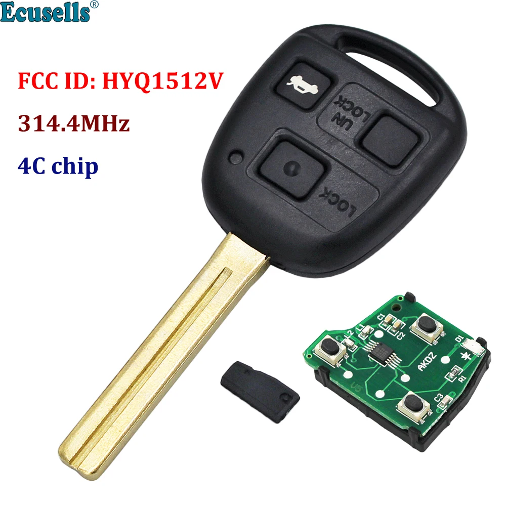 3 кнопки дистанционный ключ брелок 314 4 МГц 4C Чип для Lexus ES300 GS300 IS300 GS400 LS400 GS430 с