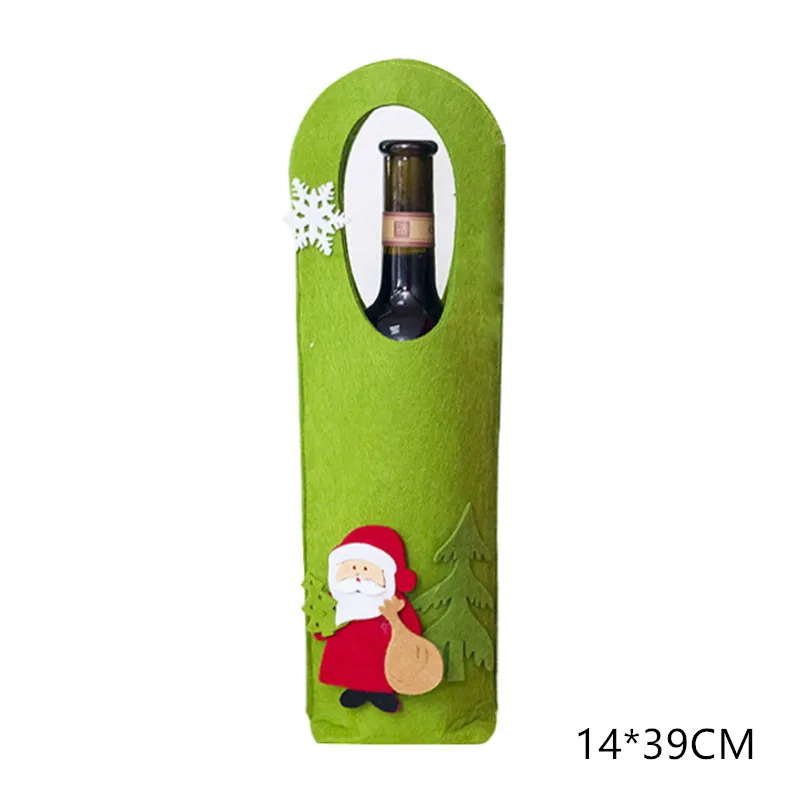 green Год Рождество Санта/Снеговик винная бутылка пылезащитный чехол Noel Natal рождественские украшения для домашнего ужина Декор - Цвет: green