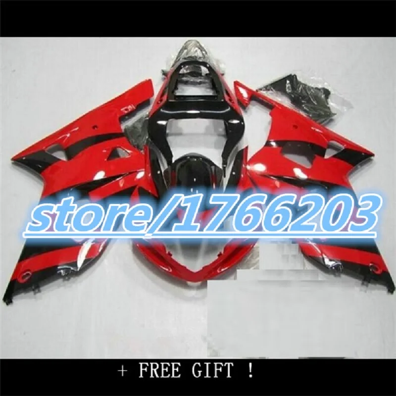 

Комплект обтекателей под заказ для GSXR600 750 K1 01 02 03 GSXR 600 GSXR750 2001 2002 2003 ABS красный черный комплект обтекателей