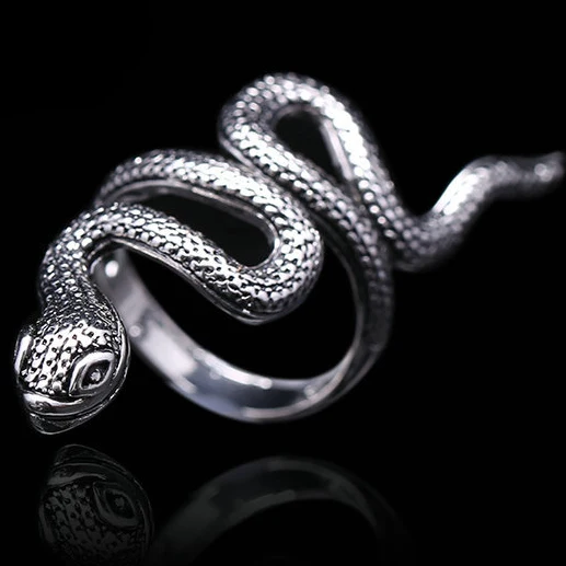 Snake Silver MeMolissa панк животное кольцо готическое черное серебро металлические кольца в виде змейки для женщин мужчин ночной клуб унисекс регулируемые Anillos ювелирные изделия - Цвет основного камня: Snake Silver