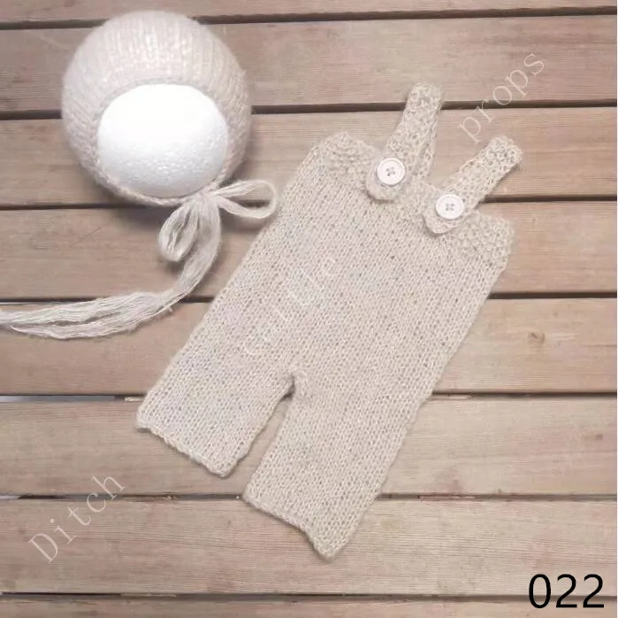 Для новорожденных комплект из мохер вязаный детский капот и штаны реквизит для