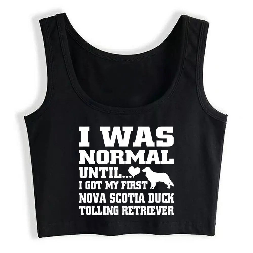 

Crop Top Nova Scotia Duck Tolling Retriever Basic Black Print Womens Tops blusas mujer de moda 2021 verano Gym Tank Top Women
