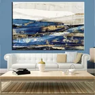 Современная картина маслом на холсте Пейзаж абстрактная текстурированная печать и плакаты Куадрос Настенная картина для гостиной домашний декор