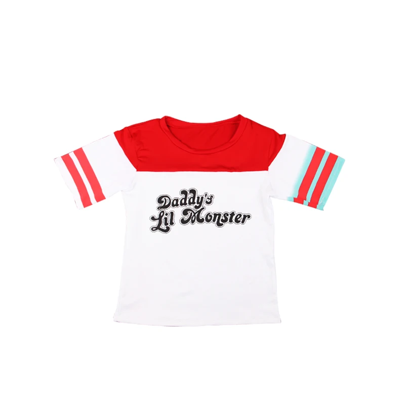 T-shirt Высокое качество, карнавальный костюм для девочек, отряд самоубийц, Харли Куинн, наборы с вышивкой, Джокер, монстр, клоун, наряды - Цвет: T-shirt