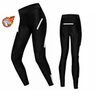 Зимние флисовые теплые Светоотражающие женские велосипедные штаны, черные, с гелевыми вставками, 4D, штаны для велосипеда MTB, уличные, спортивные, для езды на велосипеде