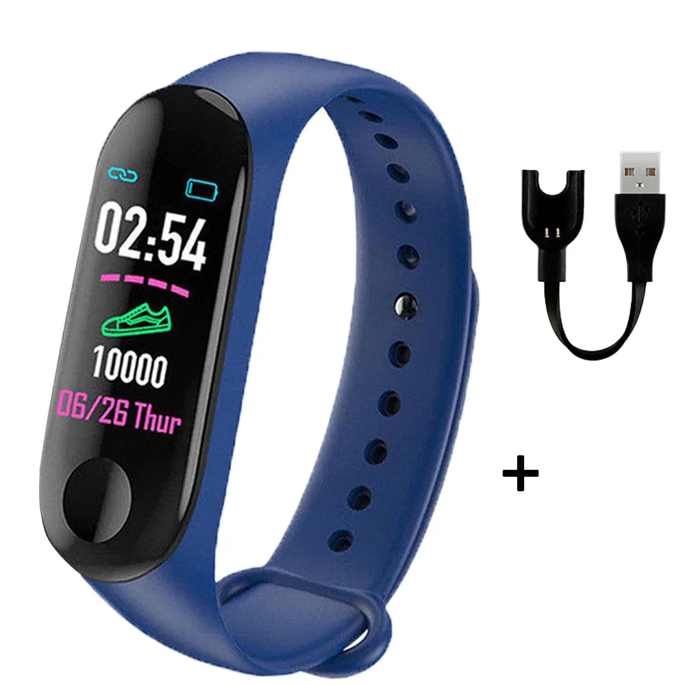 Rovtop M3 Plus Smart Watch Men Smart Watch Sport Watch Electronic Smart Wristband Bracelet Watches Pedometer Heart Rate Fitness - Цвет: Dark Blue Watch