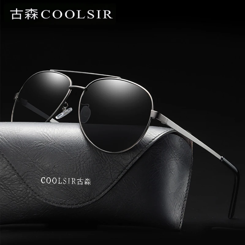 Модные брендовые поляризованные мужские солнцезащитные очки из алюминиево