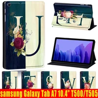 case for samsung galaxy tab a7 10 4 inch 2020 t500t505 initials name tablet pu leather protective cover shell free pen