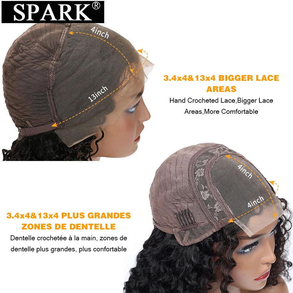 spesifikasi Spark Ombre Renda Depan Rambut Manusia Wig Mongolia Afro Kinky Curly Digunakan Dipetik 13*4 & 4*4 Renda Frontal Wig Rambut Manusia Wig Remy