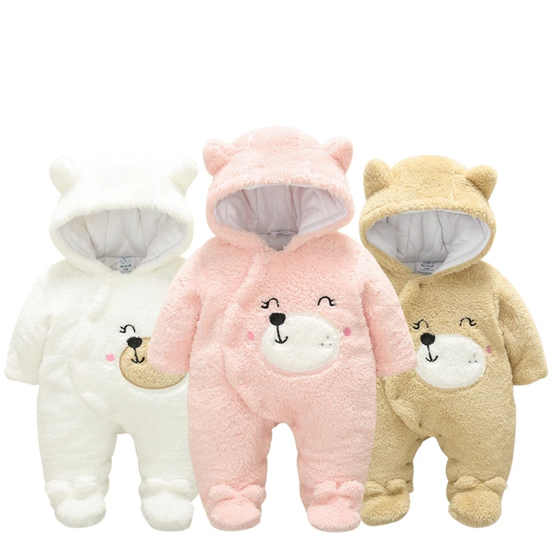 Комбинезон для новорожденных мальчиков и девочек зимняя толстовка с капюшоном