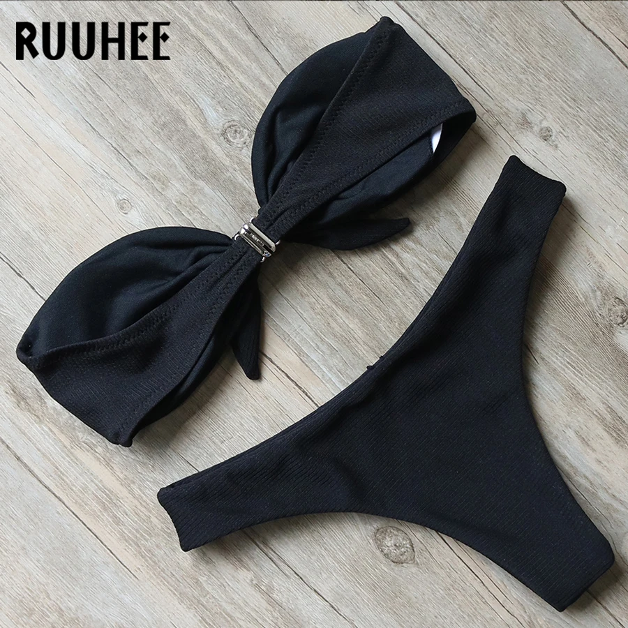 RUUHEE, бикини, купальник, бандо, пуш-ап, комплект бикини, женский бикини, купальник, женская летняя пляжная одежда, купальник