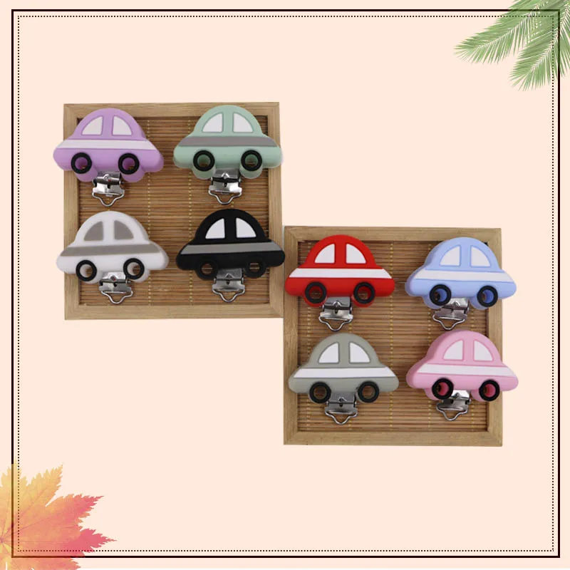 Kovict-Clips de silicona para coche de dibujos animados para ni&ntilde;os, cadena para dentici&oacute;n Oral, enfermer&iacute;a, grado alimenticio, sin BPA, accesorios para el cuidado del beb&eacute;, 3 piezas-1
