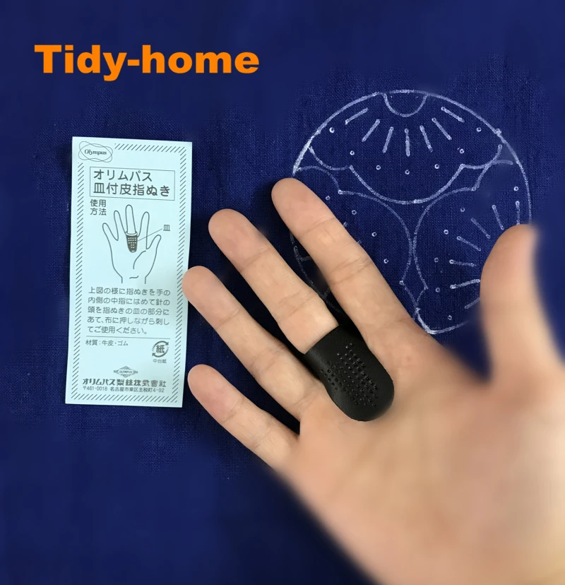 Кожаный наперсток Sashiko с вышивкой сделано в Японии | Дом и сад