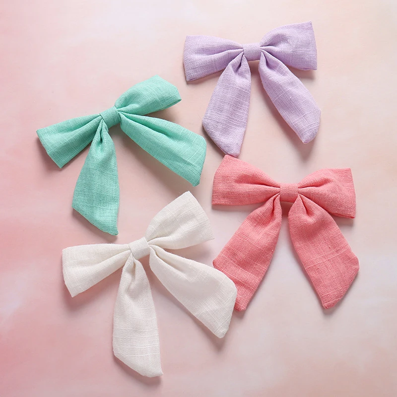 

Baby Hair Clips Girl Cotton Bows Hairpins For Children Summer Barrette Kawaii Accessories Infant Soft Hairgrips Spinki Do Wlosow