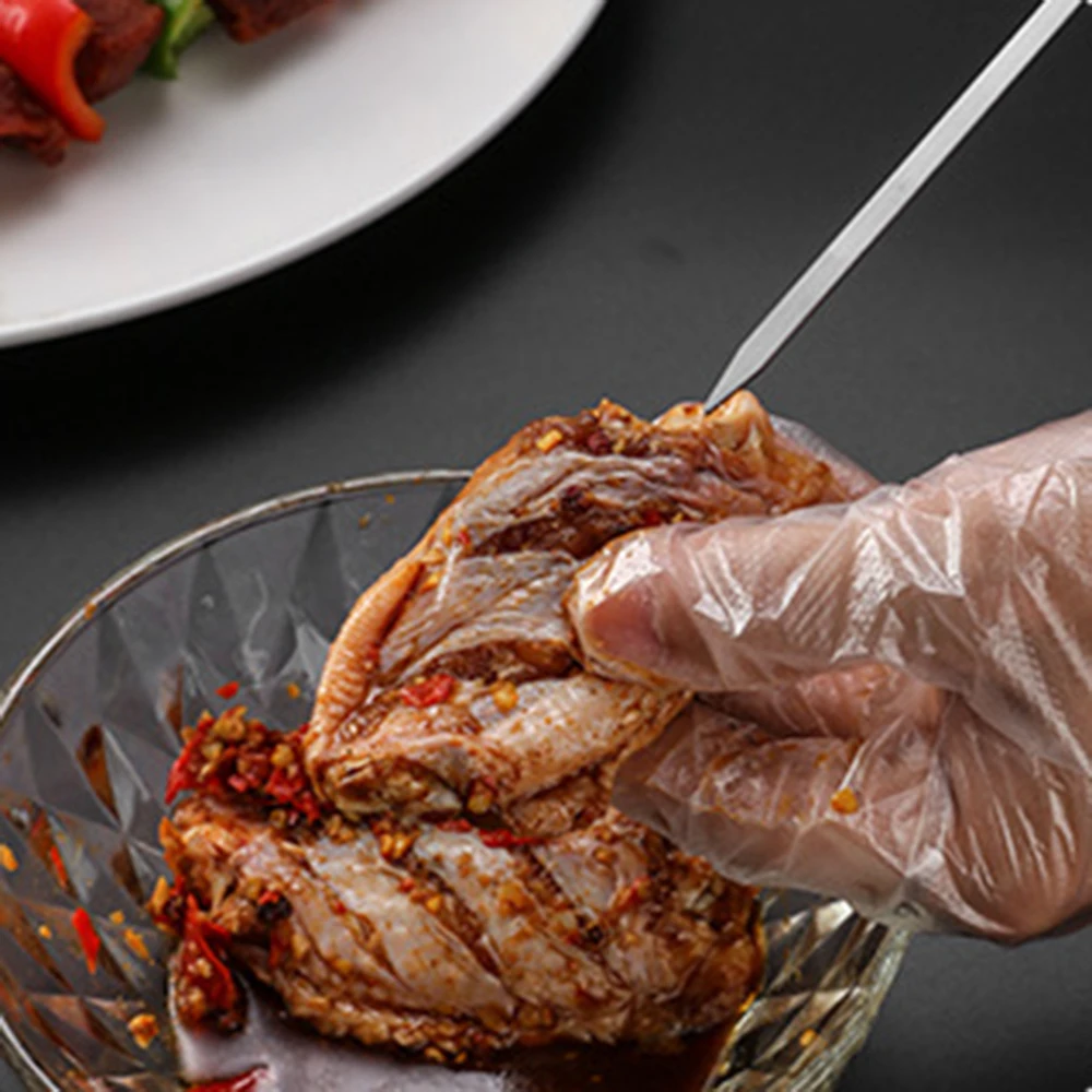 

20pcs Reusable Flat Stainless Steel Barbecue Skewers BBQ Needle Stick For Meat Shrimp Chicken Vegetable Party Cookout Outing