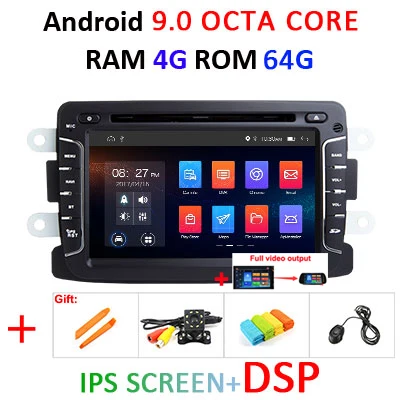 9.0 4G 64G IPS DSP F Ips DSP 4G 64G Автомобильный мультимедийный dvd-плеер Android 9,0 gps Авторадио для Duster/Captur/Lada/Xray 2/Logan 2/Dacia/Sandero Автомагнитола - Цвет: 9.0 4G 64G IPS DSP F