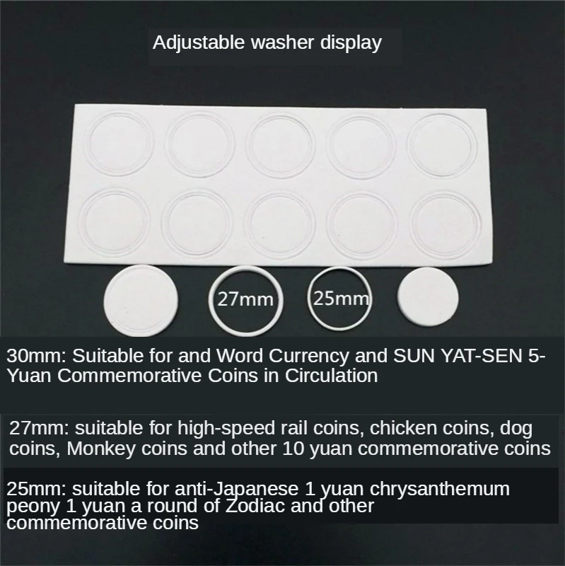 

50 Pcs Wood Coin Protection Box Storage CHolder Round Box Commemorative Collection Box with Adjustment Pad Collection Washer