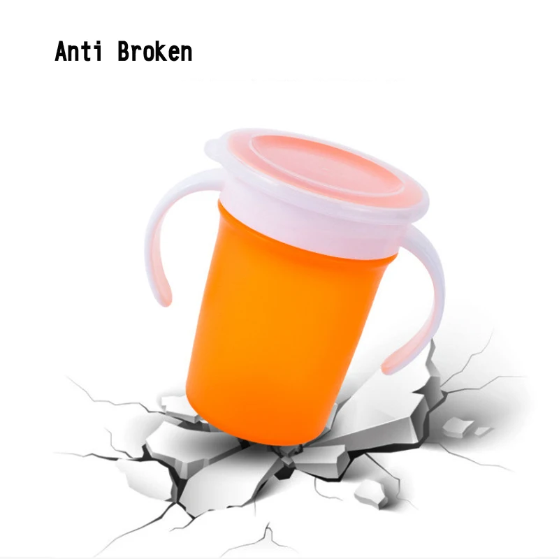 Поильник детский силиконовый с двойной ручкой вращающийся на 220 градусов 360 мл |