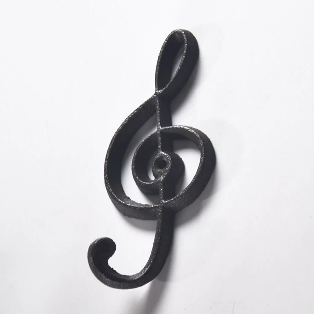 

Home Decor Wall Mounted Office With Screw Music Note Shape Save Space Wrought Iron Towels Bedroom Heavy Duty Door Hanging Hook