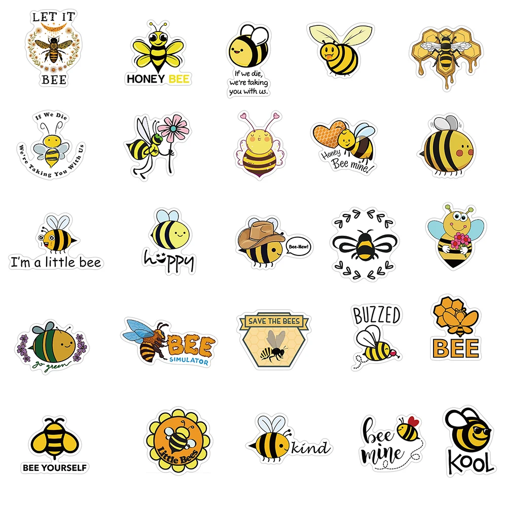 103050pcs little bee motivational phrases sticker quotes sentences for laptop phone skateboard office room graffiti decal toy free global shipping