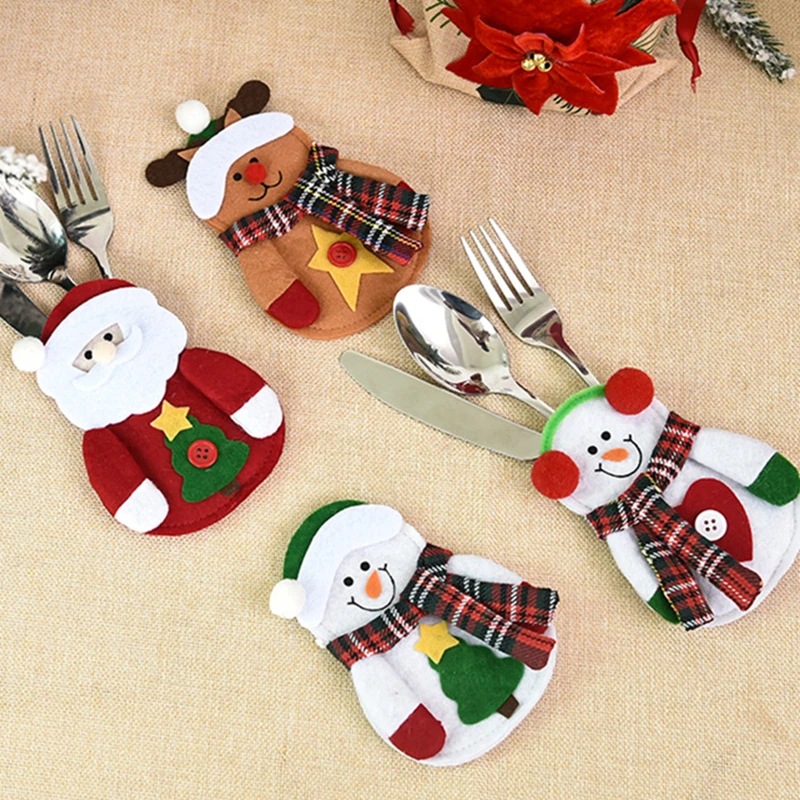 1 шт. Держатель для посуды на Рождество 2020 снеговик рождественские украшения