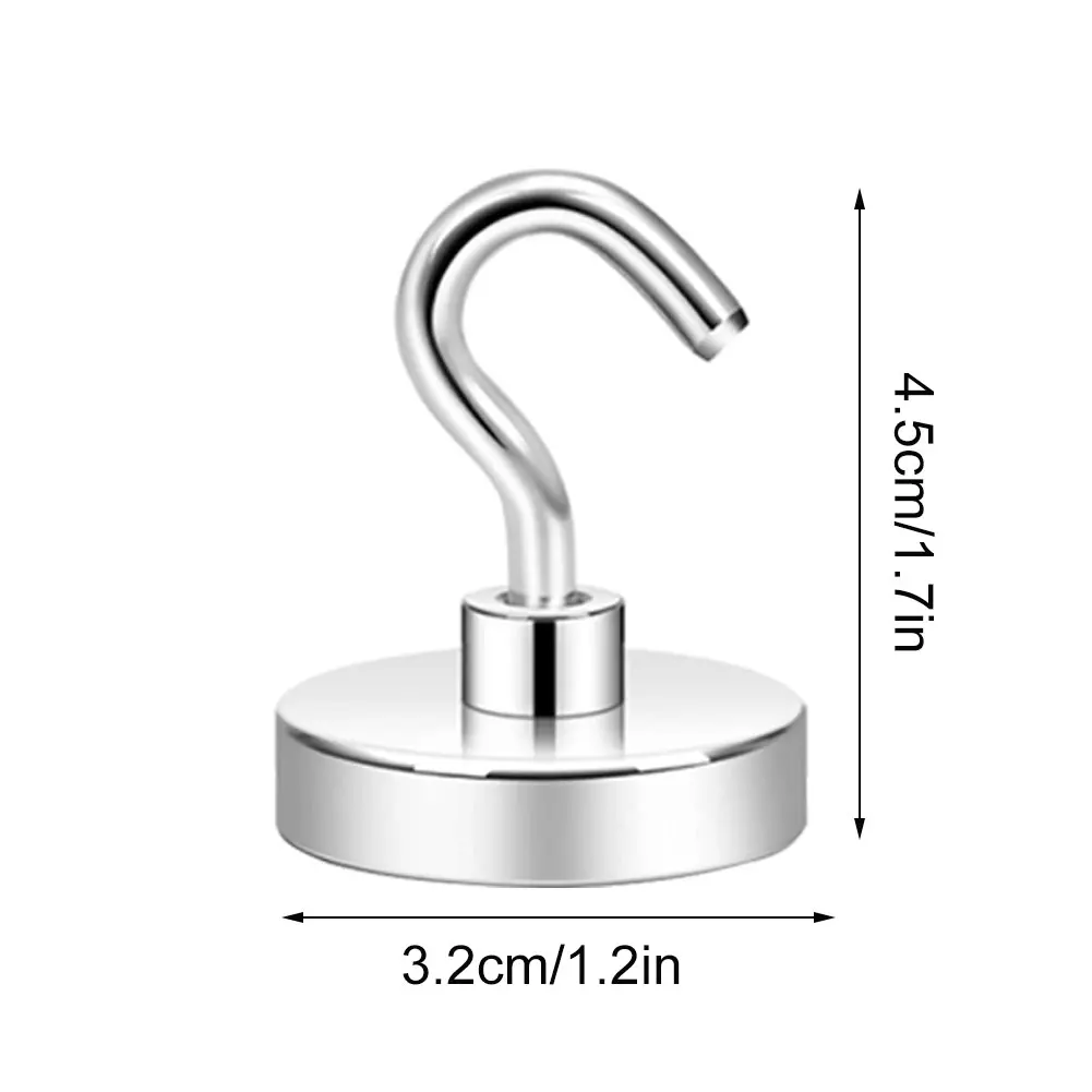 

4PCS Magnetic Hooks Heavy-Duty Wall Hangers Refrigerator Hooks With Strong Magnet Home Kitchen Storage Clothing Hooks Non-Slip