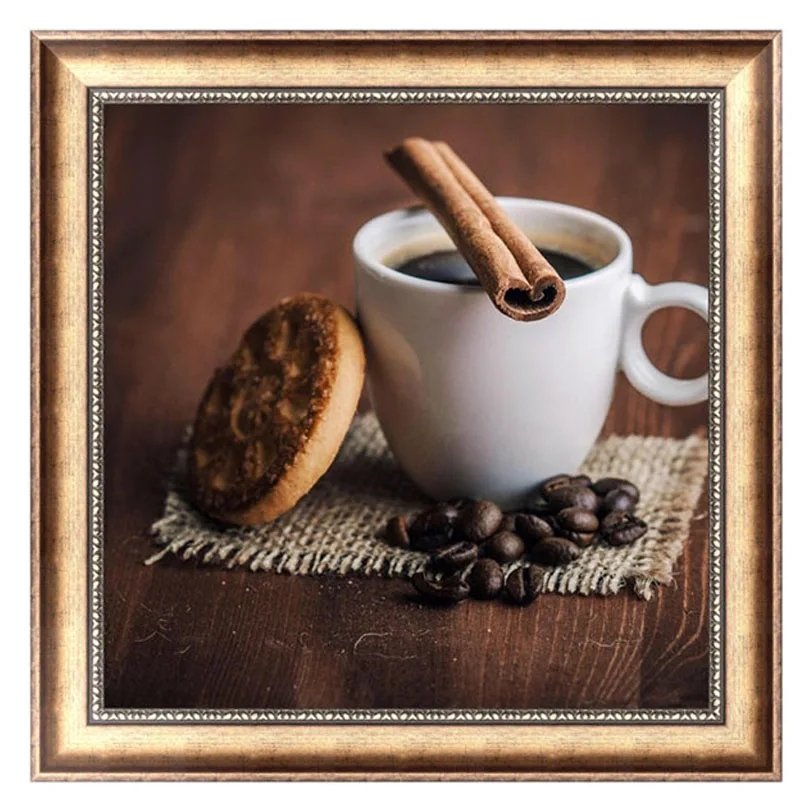5D алмазная вышивка кофе крестиком мозаика для творчества домашний декор 30 см *