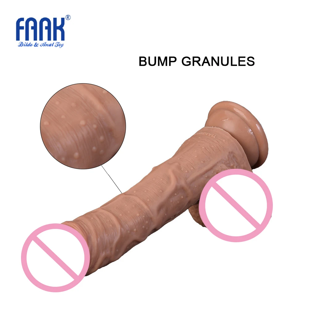 Огромный реалистичный силиконовый фаллоимитатор 21 см с присоской