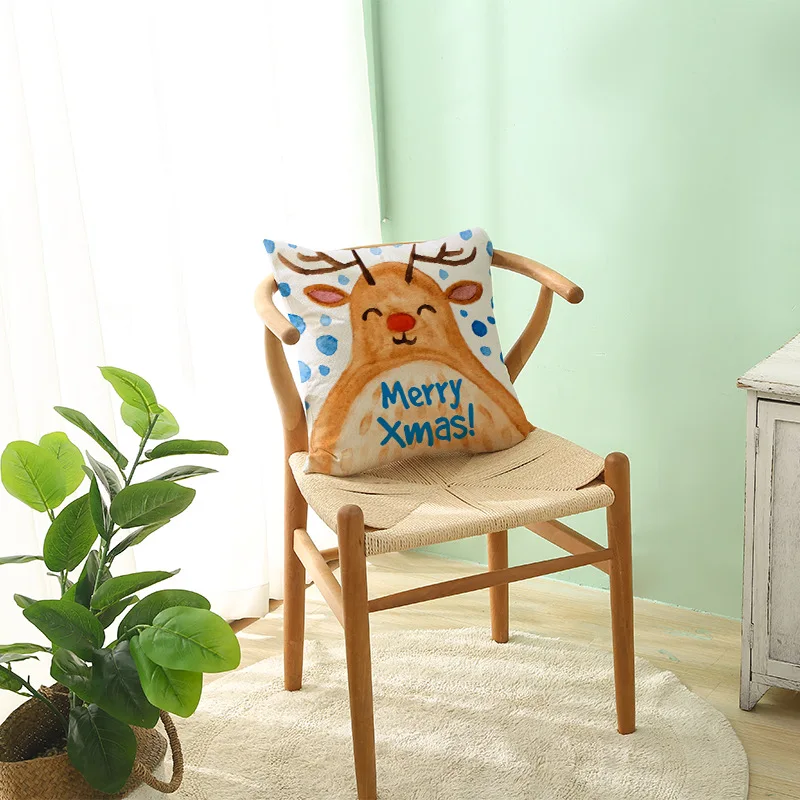 Рождественская наволочка для подушки 2 шт. с принтом льняная дивана автомобиля