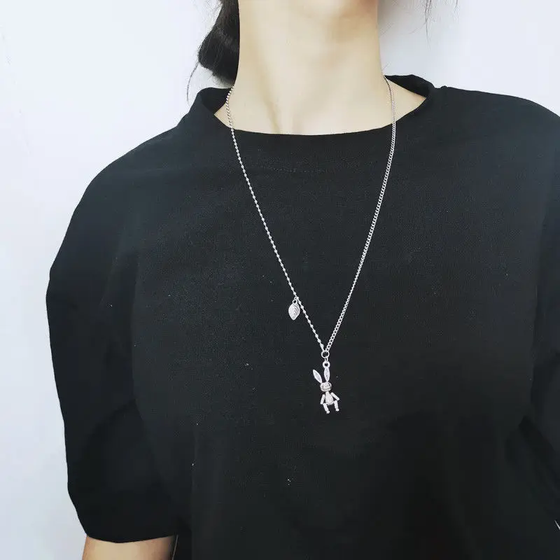 

Hip Hop Clavicle Chain Simple Personality Temperament Rabbit Pendant Necklace Female Trendy Pendant Jewelry