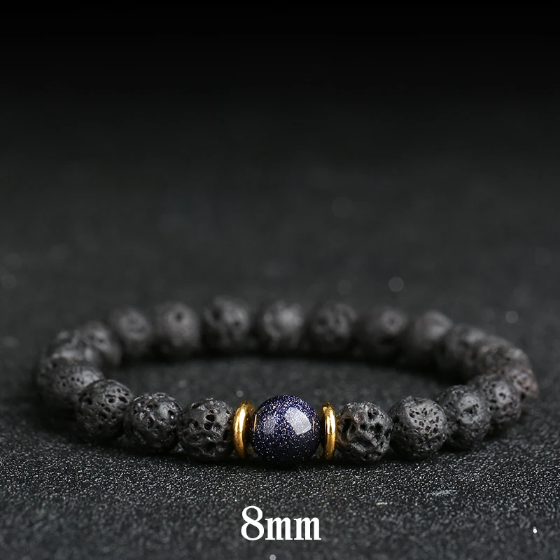 Браслеты с лавовыми бусинами из натурального камня и вулкана Исцеляющие лавы 8 мм