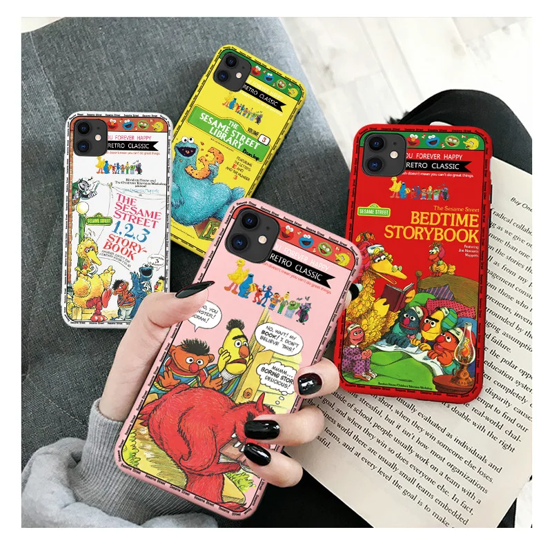 

Cute Sesame cartoon Street Phone Case For iPhone 7 12 11 Pro Max XS MAX X XR 6s 8 Plus SE 2020 Colorful Soft Silicone Back Cover