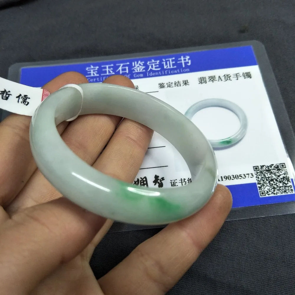 Send A-level national inspection certificate Natural Myanmar jade bracelets carved light green multi-color princess bracelet