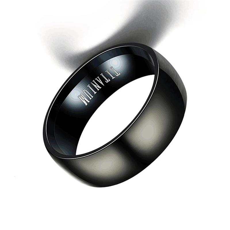 

Fashion Men's Black Titanium Ring Matte Finished Classic Engagement Anel Jewelry For Male Wedding Bands